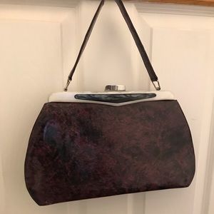 Vintage Rockabilly Marble Burgundy Purse